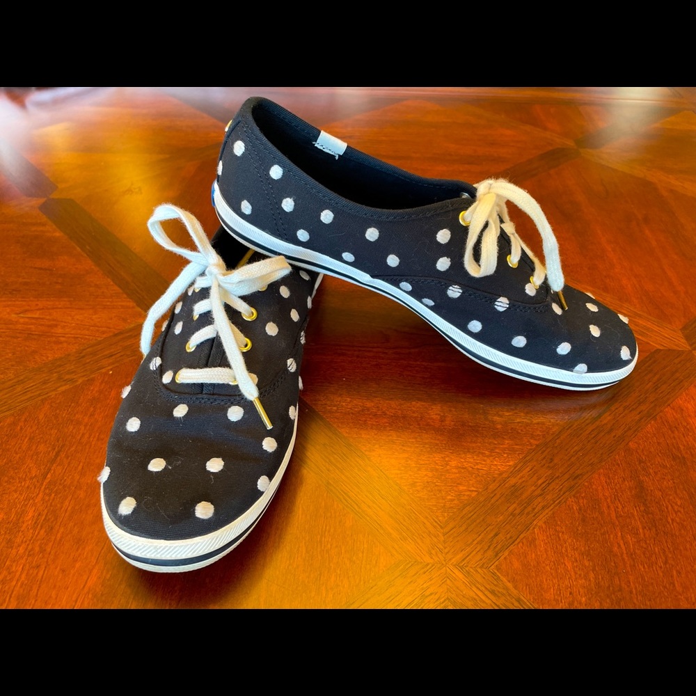 Keds Kate Spade Polka Dot Black White Shoes Sz 8.5